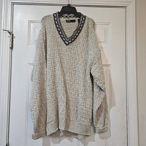 R&R Casuals Sweater Grandpa Core Old Money Nauticle Size Large Preppy